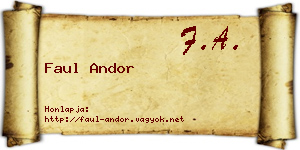 Faul Andor névjegykártya