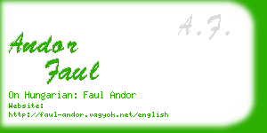 andor faul business card